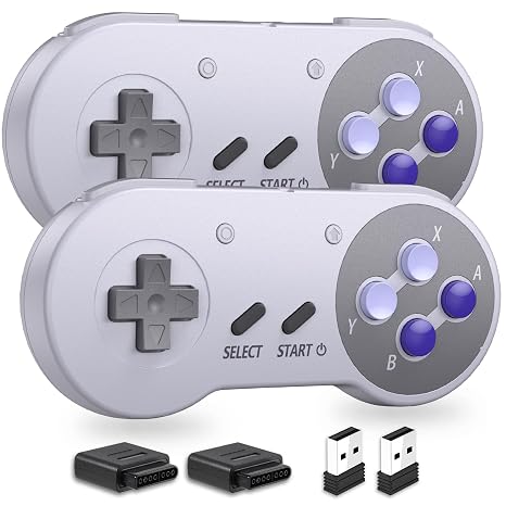 SAFFUN Wireless SNES Controller for SNES & Switch 1/2, PC, Mac (Purple)