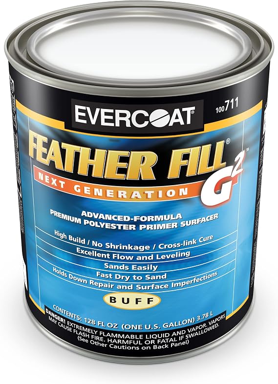 Evercoat Feather Fill G2 Premium Polyester Primer Surfacer for Fiberglass, SMC & More - 128 Fl Oz