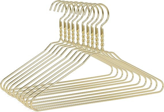 Beautiful Gold Aluminum Metal Suit Hangers Heavy Duty Coat Hangers (10 Pack Gold)