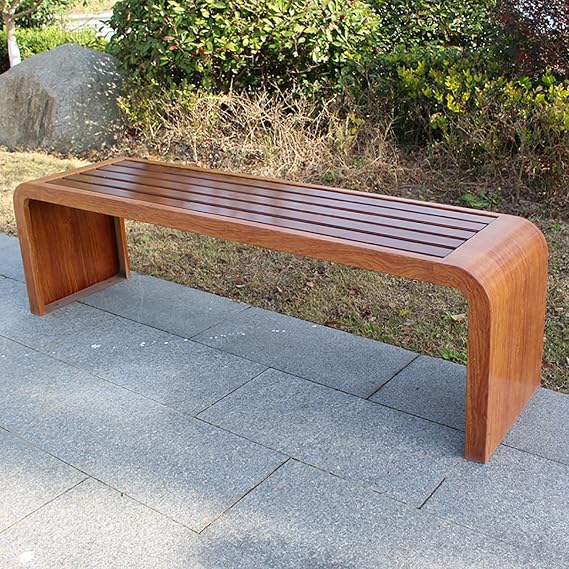 All Weather Outdoor Benches Weatherproof Garden Bench Park Bench Outside Bench Outdoor Seating(Brown)