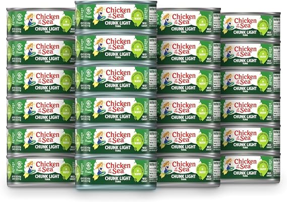 Chicken of the Sea Tuna Chunk Light in Water, 50% Low Sodium, 5-Ounce Cans (Pack of 24)