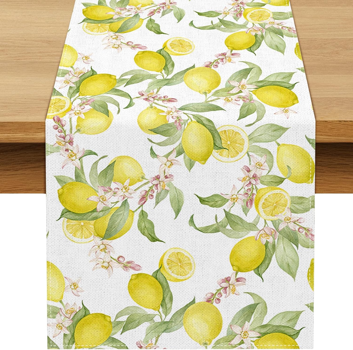 Lemon Table Runner Summer Fruit Party Decoration Dining Room Home Kitchen Table Decor