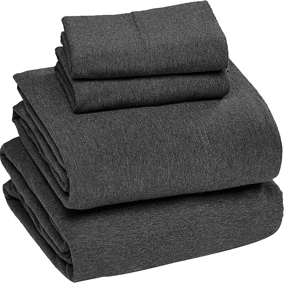 Sleepdown Jersey Sheet Set - Charcoal, Queen (4 Piece)