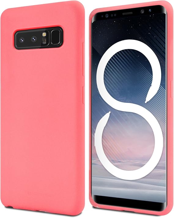 GOOSPERY Soft Feeling Jelly for Samsung Galaxy Note 8 Case (2017) Silky Slim Bumper Cover (Flamingo)