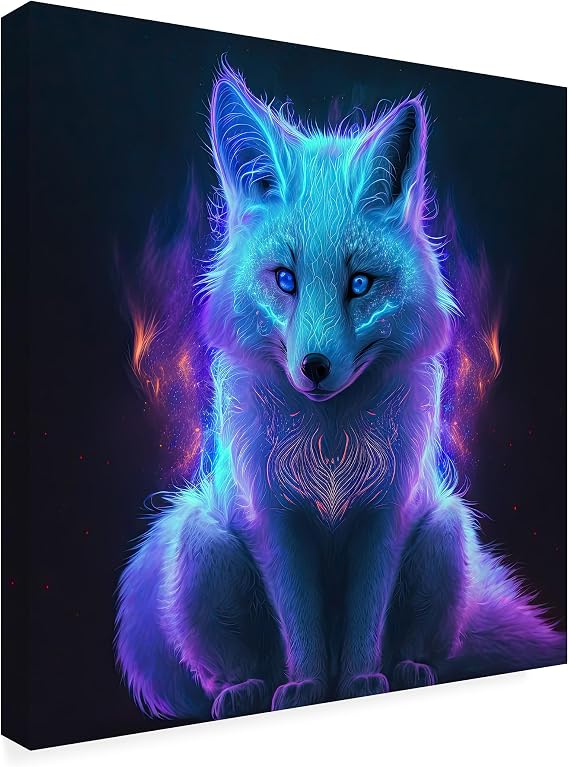Wrapped Canvas Wall Art - Wumples 'Arctic Fox' Wall Art for Living Room, Bedroom, or Office Decor - 35x35