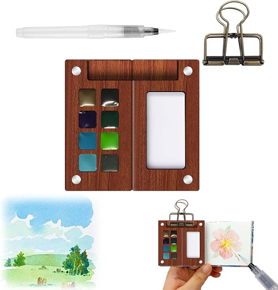 Mini Travel Watercolor Paint Set - Pocket 8-Color Paint Art Kit