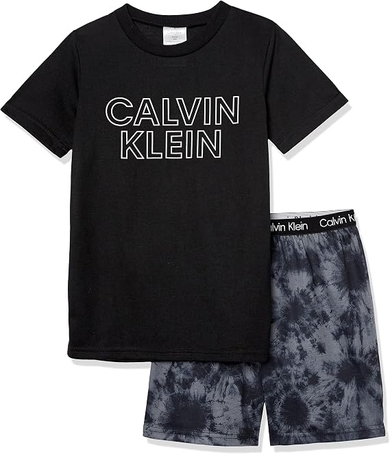Calvin Klein Boys' 2 Piece Sleepwear Top and Bottom Pajama Set Pj