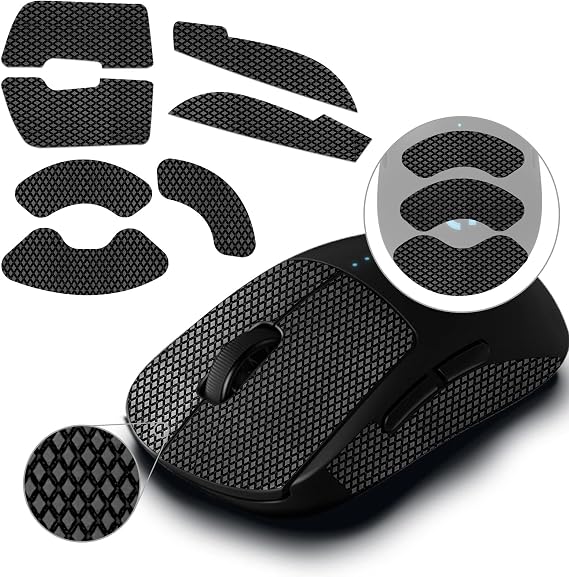 TALONGAMES Mouse Anti Slip Grip Tape Compatible with Logitech G PRO Wireless Gaming Mouse, Palm Sweat Absorption, Thin 0.5mm, Cut to Fit, Easy to Apply, Mouse Skin (Black)