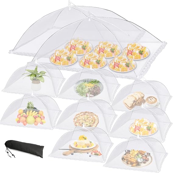 10 PACK Mesh Food Covers for Outside for Picnic, Camping Supplies