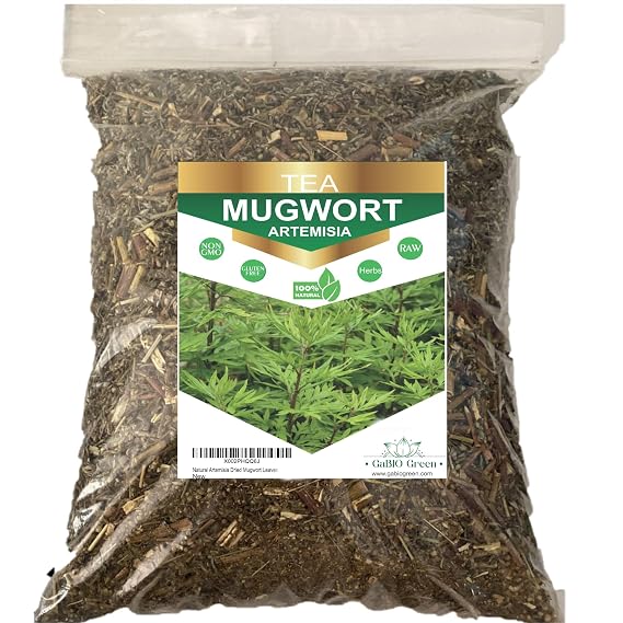 Gabio Green Dried Mugwort Leaves,1 pounds Natural Artemisia Vulgaris Herb Loose Leaves 453 gr