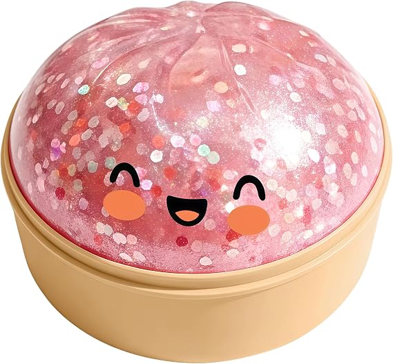 Dumplings, Pink Glitter Dumpling, Colorful Dumplings, Soft Dumpling Squeeze Hand Relax Ornament, Cute Desktop Decor for Daily Leisure