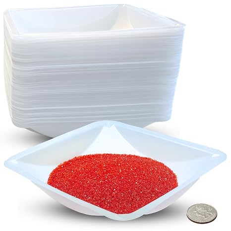 Large Plastic Trays 330mL, 125 Pack Weigh Boats, Lab Scale Weighing Dishes
