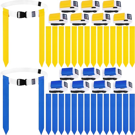 Flag Football Belts, Set of Flag Football Flags for Kids Adults, and Youth, Adjustable Flag Football Set 14 Players