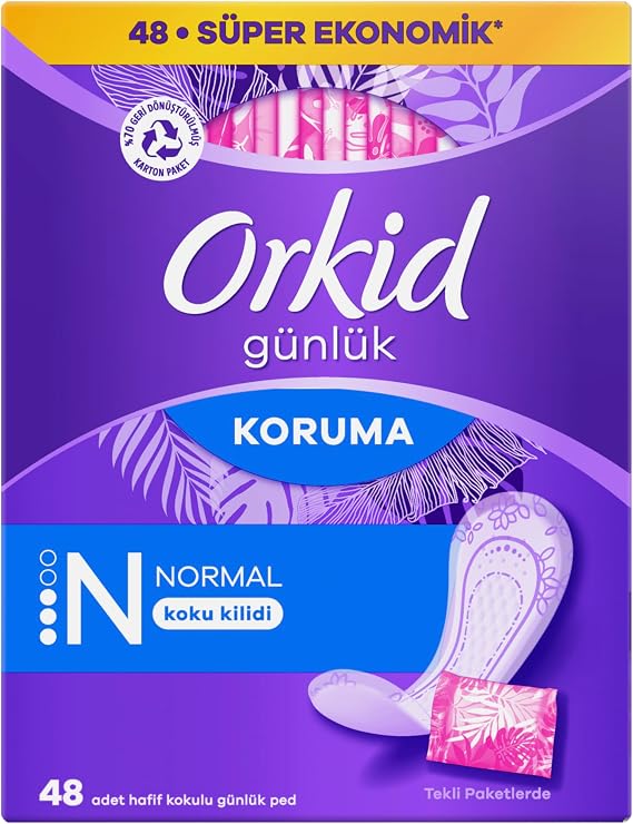 Orkid Günlük Ped Koruma Dev Ekonomi Paketi 48 Adet Ped (Tekli Paketlerde)