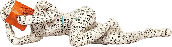 Dlfghos Pulp Okuma Kadın Heykelcik Düşünür Heykeli Dekor Modern Figürler Soyut Ev Dekorasyonu Oturma Odası Ofis Kitaplık Raf Masa için Estetik Heykel (C)