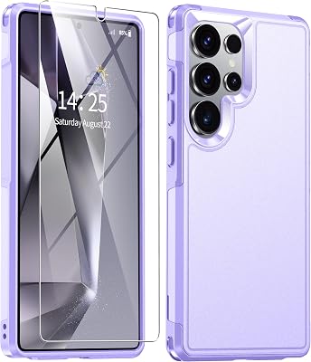 ANTSHARE for Samsung Galaxy S25 Ultra Case, S25 Ultra Case with Tempered Glass Screen Protector, [Military-Grade Drop Protection] Heavy Duty Shockproof Phone Case for Galaxy S25 Ultra 5G, Purple
