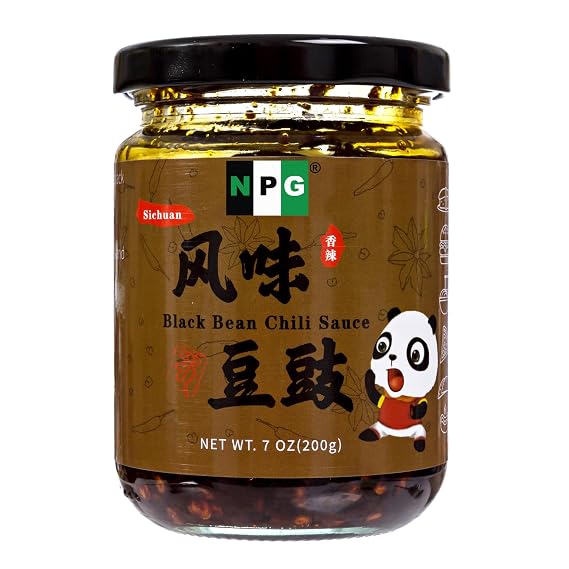 NPG Sichuan Black Bean Chili Sauce 7 Oz, Medium Heat, Fermented Chili Sauce