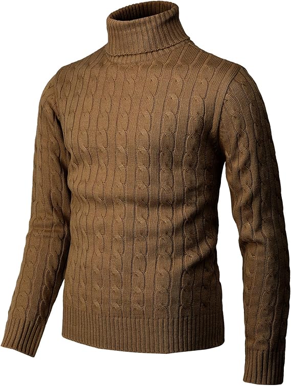 H2H Mens Slim Fit Turtleneck Pullover Sweaters Basic Tops Knitted Thermal