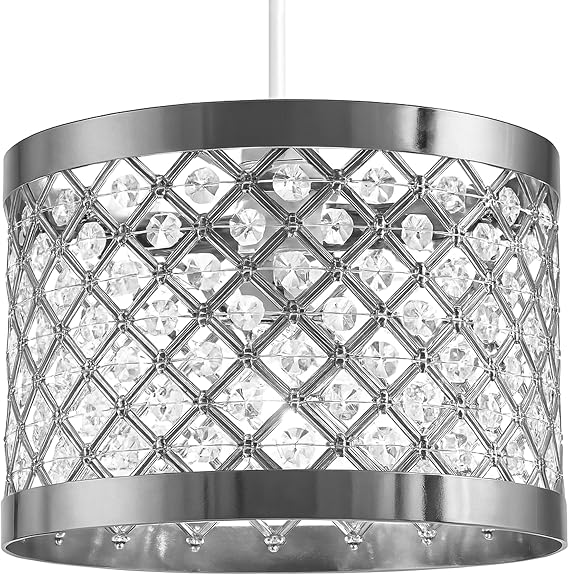 Innoteck Acrylic Sparkly Ceiling Pendant Light Shade Chrome