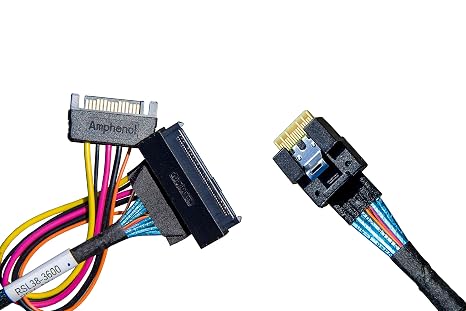 DiLinker PCIe 4.0 SlimsSAS x4 to U.3 NVMe Adapter,SFF-8654 38Pin to SFF-8639 68Pin Cable,with SATA Power,75cm