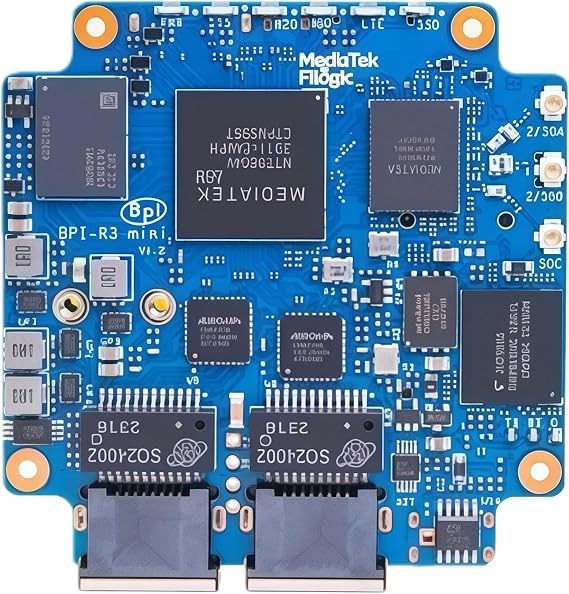 Banana Pi BPI-R3 Mini Development Board, MediaTek Filogic Processor, Dual SATA Ports, Network Router Board (Single Board)