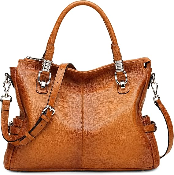 S-ZONE Women Genuine Leather Handbag Shoulder Purse Tote Crossbody Bag