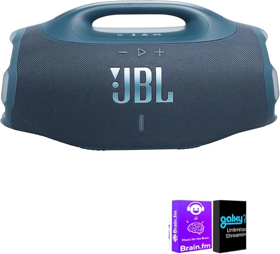 JBL Boombox 4 Portable Bluetooth Speaker Blue Bundle with AudioTrends Accessories, Waterproof Wireless Speaker, Powerful Pro Sound, Long Battery Life for Indoor and Outdoor Entertainment