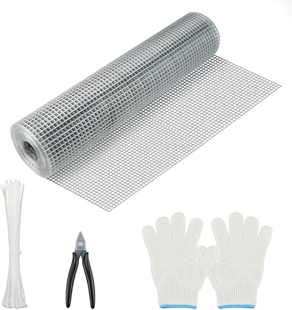 Wire Mesh for Rodent Control 15.7 in x 19.6 ft, Rodent Proofing Wire Mesh Roll, Rustproof Metal Mesh Rat Mesh to Prevent Mouse Mice - 400mm x 6m Hardware Cloth in Galvanized Wire Mesh