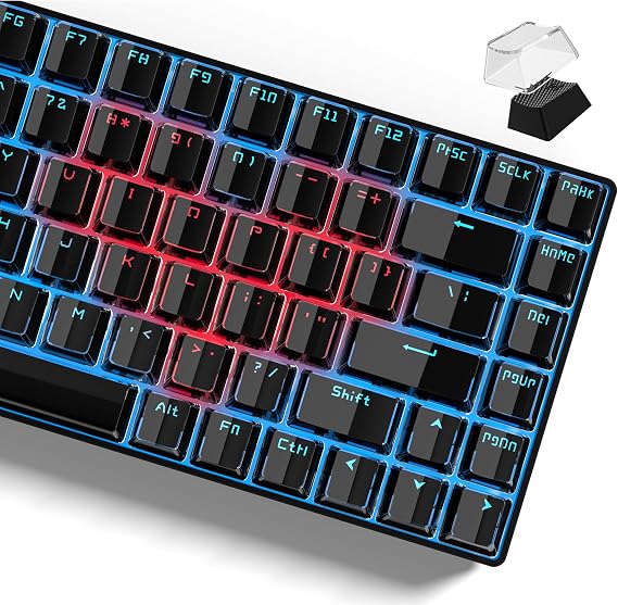 Womier Keycaps - Black Jelly Keycaps, Crystal Shine Through Key caps