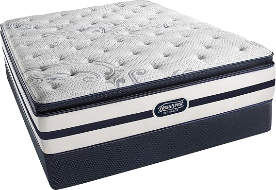 Simmons Glimmer Plush Pillow Top King Mattress Pocketed Coil Gel Memory Foam