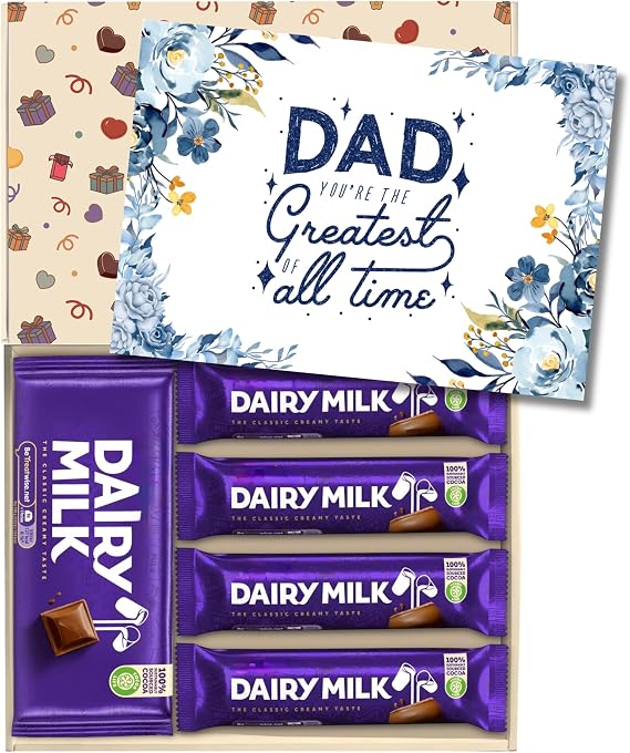 Choconest Chocolate Gift Box for Father/Dad | Personalised Chocolate Box For Father/Dad | Filled with Dairy Milk Bars | Letterbox Friendly Surprise
