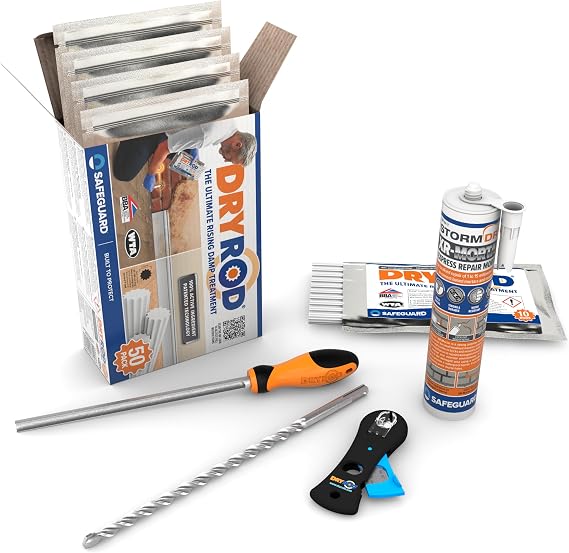 Damp Proofing Rods DPC Kit: Treats 19ft (9" Wall) - 20+ Years DIY Rising Damp Treatment