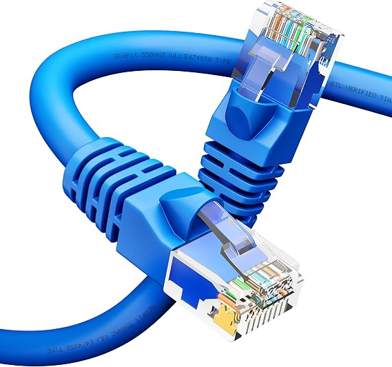 GEARit Cat6 Patch Cables Cat 6 Ethernet Cable 2 ft 1-Pack Blue