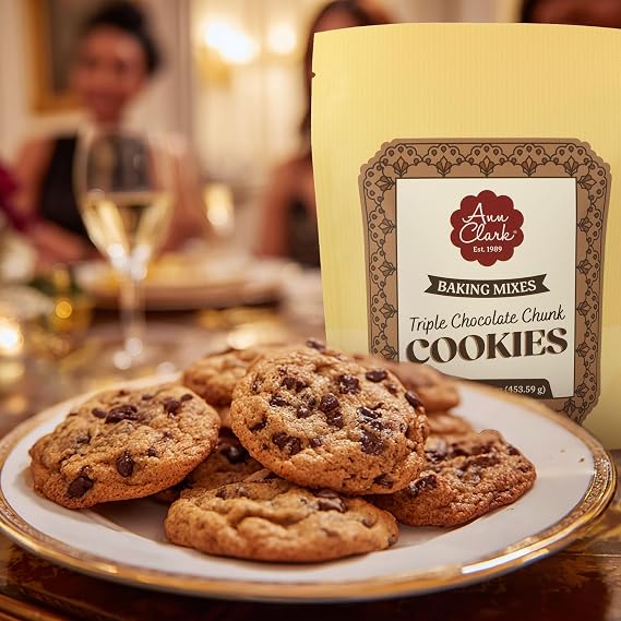 Ann Clark Premium Triple Chocolate Cookie Mix, 16 oz | Gourmet Bakery-Quality, Rich & Indulgent Chocolate Flavors, Family Business for Over 35 Years