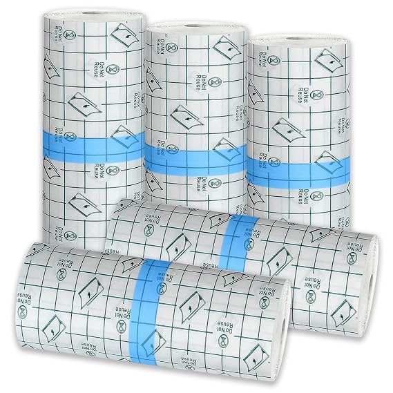 5 Rolls Tattoo Aftercare Bandage - Autdor 6"x 1 Yard Second Skin Tattoo Cover Up Patch Waterproof Tattoo Bandages Breathable Tattoo Cover Up Tape Transparent Tattoo Wrap for Protection Film
