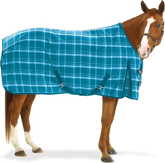 EQ EZ-Care Stable Sheet Plaid 72 Turquoise Plaid