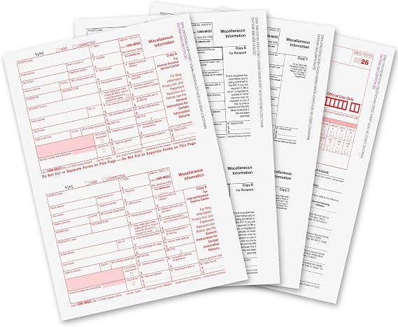 1099 MISC Forms 2026, 1099 MISC Laser Forms IRS Approved Designed for Quickbooks and Accounting Software 2026, 4 Part Tax Forms Kit, 25 Vendor Kit - Total 54 (105) Forms
