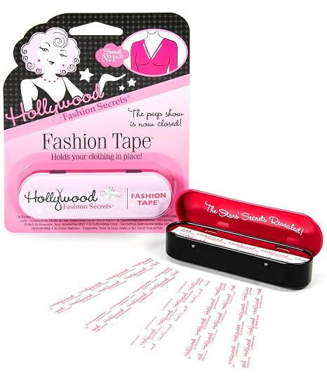 Hollywood Fashion Secrets Fashion Tape Double Sided Body Tape 36 Strips Tin | Fabric Adhesive Strip for Clothing, Strong Hold Boobtape, Dresses & Clothes, Hypoallergenic, Skin Safe, All Day Wear