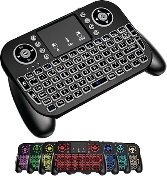 Mini Keyboard Bluetooth + 2.4GHz RF 7-Color Backlit