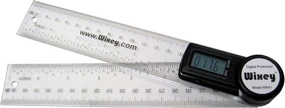 Wixey 8"/ 200mm Digital Angle Protractor with Clear Plastic Rule - WR41