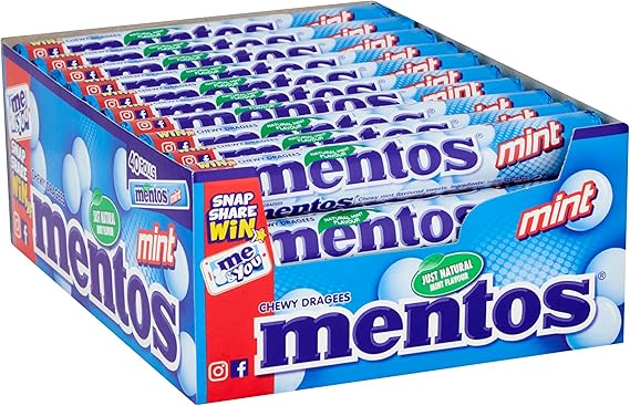 Mentos Mint Chewy Dragees 38 g (Pack of 40)