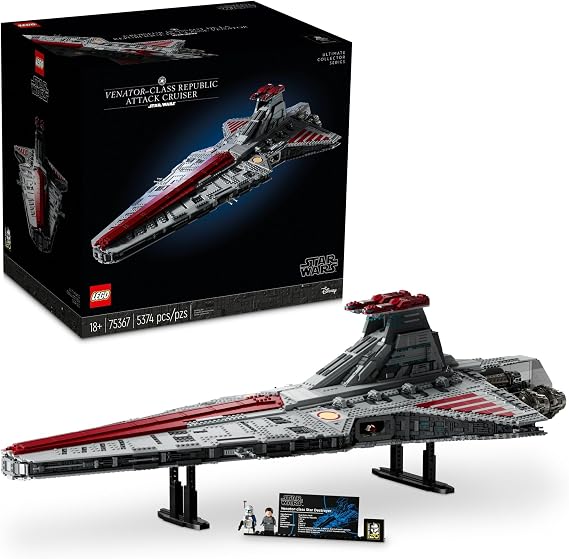 LEGO Star Wars Venator-Class Republic Attack Cruiser, Ultimate May the 4th Collectibles, Series Building Set with Captain Rex Minifigure, Star Wars Fan Gift, Stress Relief Clone Wars Activity, 75367