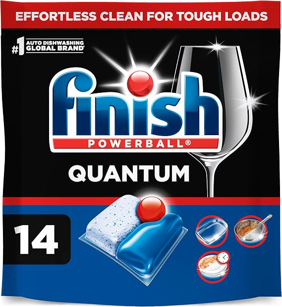 Finish Quantum Dishwasher Pods, Dish Detergent, Fresh Scent, 14ct
