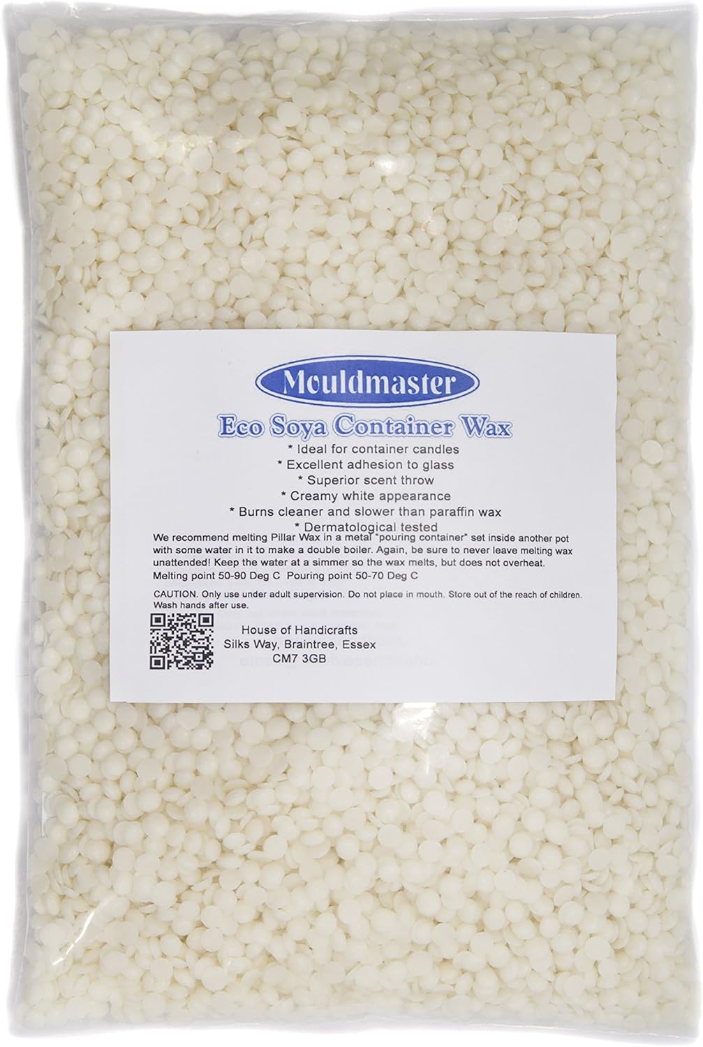 Mouldmaster Soy CONTAINER Candle Wax Pellets 250g, Cream/Off White