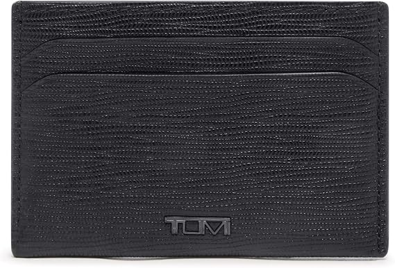 TUMI - Nassau Slim Card Case - Slim Wallet Card Holder for Men & Women - Thin Wallet - Soft Nappa Leather Material - Embossed Black