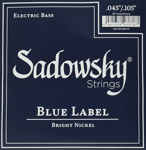 Blue Label Base Strings, Nickel Strings, 4 Strings, 045-105, SBN45, Blue