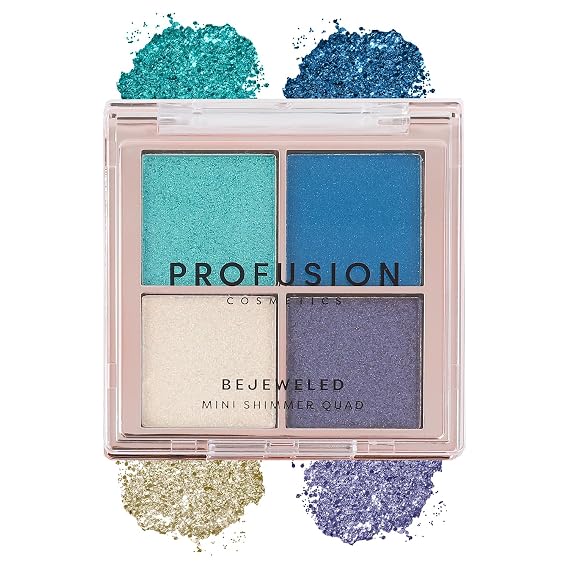 Profusion Cosmetics Written in the Stars Bejeweled Glitter 4 Shade Mini Eyeshadow Quad, Illuminate Your Look With Celestial Quad, Create Mesmerizing Eye Looks, and Raise Your Makeup Game