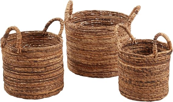 Rustic Abaca Woven Basket (Set of 3)