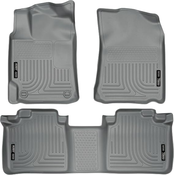 Husky Liners Weatherbeater Floor Mats | Fits 2007-2011 Toyota Camry | Front & 2nd Row, 3-pc Grey - 98512