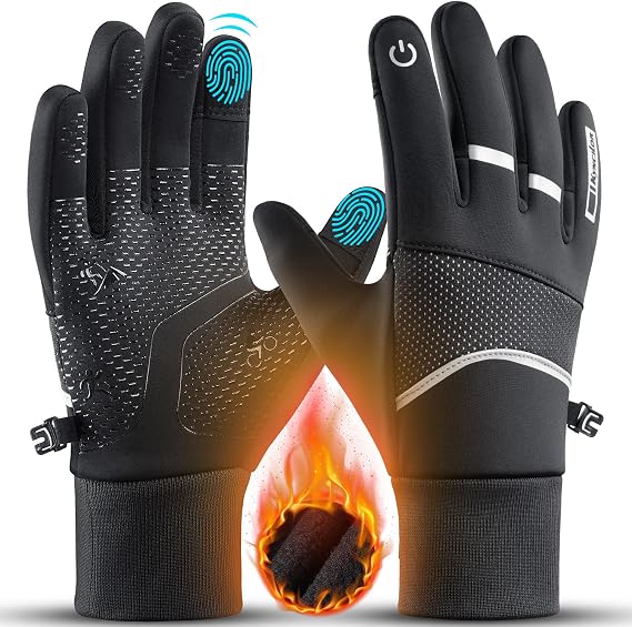Winter Warm Touch Screen Gloves, Non-Slip Fleece Lined